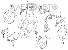 Руль голый Subaru Forester 19-24 SK резина черый, с накладками