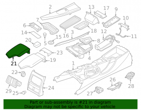 Подлокотник BMW 3 F30 12-18 кожа, черный