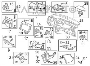 Накладка колени водителя Honda CRV 12-14 серая