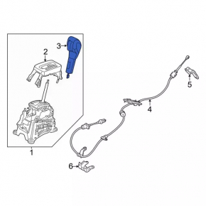 Ручка КПП Ford Fiesta 11-19 резина, хром