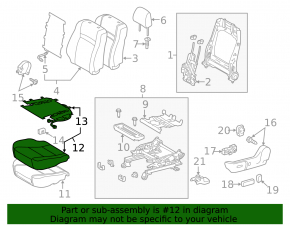 Водительское сидение Toyota Camry v50 12-14 usa без airbag