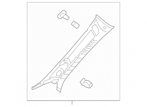 Ornamente montanți față negri, stânga sus, Mercedes Clasa A V177 19-22