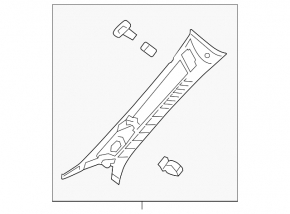Ornamente montanți față negri, stânga sus, Mercedes Clasa A V177 19-22