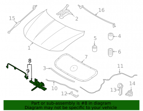 Замок капота Hyundai Tucson 22-26