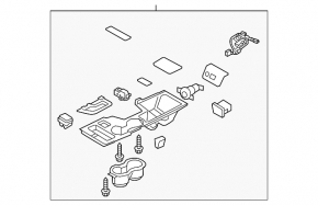 Ornamente console centrale dreapta sus față pentru Hyundai Sonata 11-15, gri, uzate