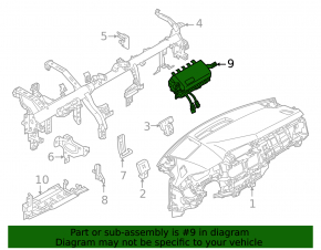 Подушка безопасности airbag пассажирская в торпеде Mitsubishi Outlander 22-26