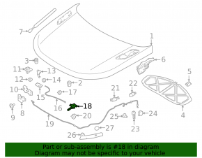 Ручка открытия замка капота подкапотная Land Rover Range Rover Velar 18-23
