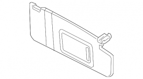 Parasolar dreapta pentru Audi A6 C7 12-16, bej, fără cârlig, curățabil chimic