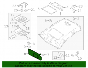 Parasolar dreapta pentru Audi A6 C7 12-16, bej, fără cârlig, curățabil chimic