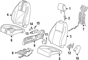 Пассажирское сидение Honda CRV 23-26 с airbag, электрическое, подогрев, кожа черная с оранжевой строчкой, Sport Touring, Sport-L