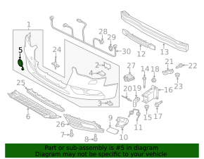 Заглушка буксировочного крюка переднего бампера Audi A4 B8 13-16
