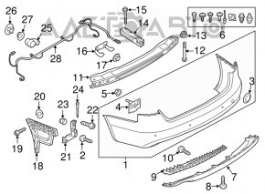 Заглушка буксировочного крюка переднего бампера Audi A4 B8 13-16