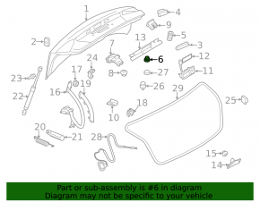 Отбойник крышки багажника левый Audi A4 B8 13-16 рест, на крышке, передний