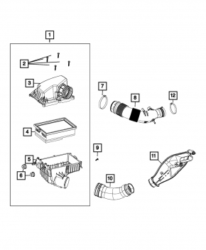Воздухоприемник Fiat 500L 14-19 1.4T