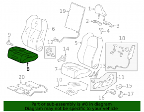 Пассажирское сиденье Honda CRZ 11-12 без airbag, механическое, ткань, серое, под химчистку
