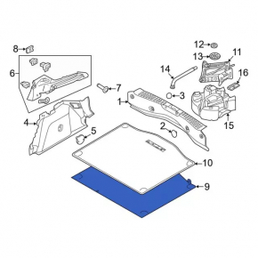 Пол багажника Ford Focus mk3 11-18 5d черный