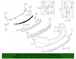 Крепление заднего бампера центральное Ford Fusion mk5 19-20