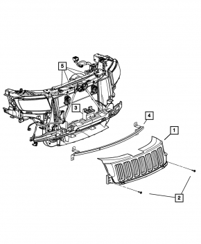Решетка радиатора grill Jeep Grand Cherokee WK2 11-13 хром