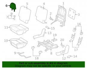 Подголовник 2 ряда левый Toyota Prius V 12-14 кожа, темно-серая