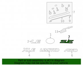 Эмблема SE крышки багажника Toyota Camry v50 12-14 usa