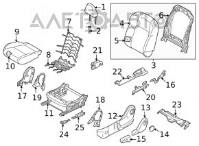 Водительское сидение Nissan Rogue 21-22 без airbag, механическое, ткань серая US built