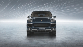 Губа переднего бампера Porsche Cayenne 958 15-17 рест, структура