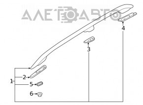 Рейлинги продольные 2шт Subaru Forester 19-21 SK черн