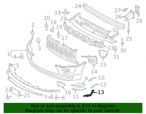 Ornament grilă bară față, partea stângă, Porsche Macan 15-18, structură, elemente de fixare rupte