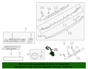 Camera de vizionare spate pentru Mazda 6 18-21