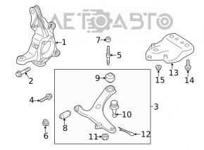 Цапфа со ступицей передняя левая Subaru Forester 19-24 SK ржавая