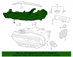 Дневной ходовой огонь ДХО правый BMW X7 G07 23-26