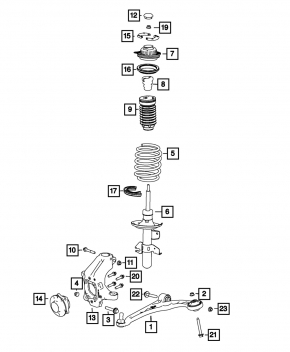 Цапфа передняя правая Dodge Dart 13-16