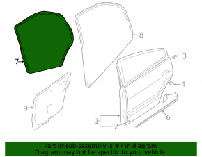 Уплотнитель двери задней левой Mitsubishi Galant 04-12
