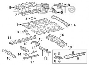 Обшивка днища правая Toyota Camry v55 15-17 usa надрыв