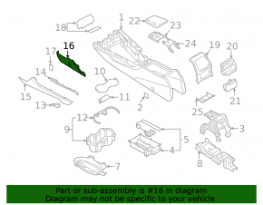 Накладка центральной консоли передняя правая Audi A4 B9 17-25 черная, с заглушкой