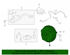 Вакуумный усилитель Ford Escape MK3 13-19 без start stop