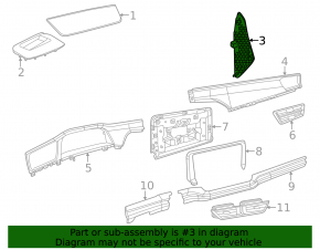 Ornamente laterale stânga pentru VW Atlas 24-25, negre