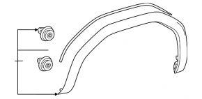 Ornamente aripă stânga față pentru Toyota Land Cruiser 2024-2026