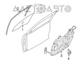 Уплотнитель стекла передний левый Hyundai Elantra UD 11-16