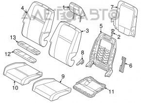 Пассажирское сидение Dodge Journey 11-17 без airbag, ткань черн
