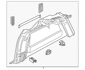 Decorație arc drept Volvo XC60 18-23 negru pentru scaune electrice cu bandă de cauciuc