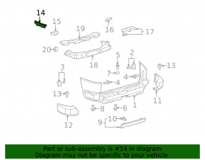 Крепление заднего бампера верхнее правое Toyota FJ Cruiser 07-14