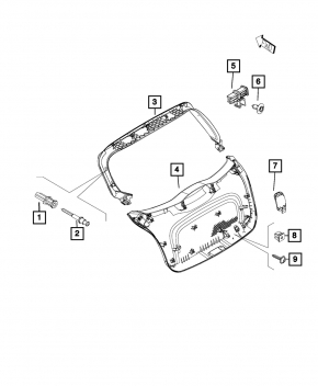 Обшивка двери багажника нижняя Fiat 500X 16-22