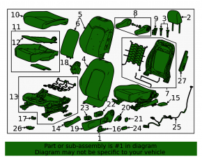 Водительское сидение Buick Encore 13-16 без airbag, ткань черн