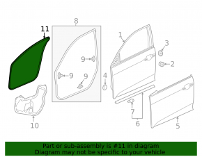 Уплотнитель дверного проема передний правый Honda Civic XI FE/FL 22-26