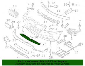Накладка переднего бампера BMW X3 F25 11-14 дорест серая