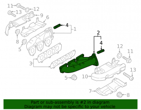 Коллектор выпускной левый Porsche Cayenne 958 11-17 3.6