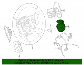 Butoane de control pe volanul dreapta pentru Land Rover Range Rover Velar 18-20 cu volan încălzit și radar, tip 1