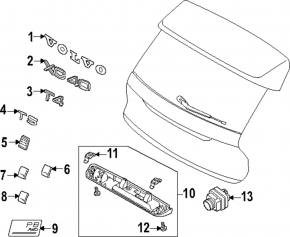 Ручка открытия двери багажника с кнопкой Volvo C40 22-24 под камеру
