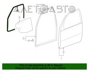 Уплотнитель двери передней правой Toyota Rav4 00-06